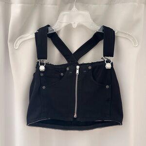 Levi’s Re/Done Denim Overall Crop Top Black Size XS
